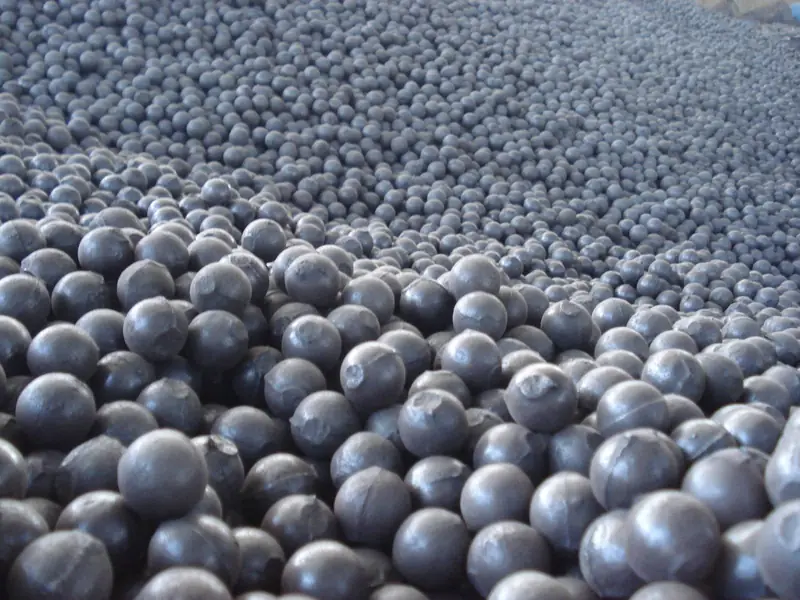 Finished grinding balls in bulk storage
