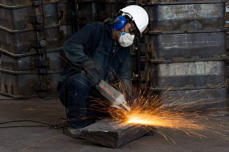 Grinding & finishing a casting