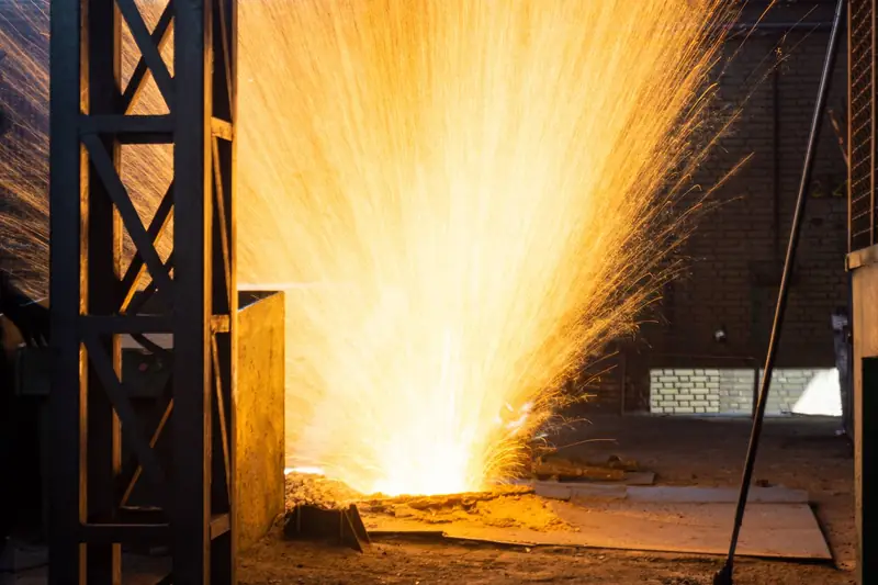 Slag granulation spark spray